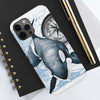 Orca Whale Vintage Map Compass Art Case Mate Tough Phone Cases