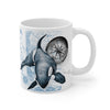 Orca Whale Vintage Map Compass Art Mug 11Oz