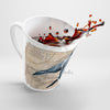 Orca Whale Vintage Map Watercolor Blue White Latte Mug Mug