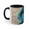 Orca Whales Beige Vintage Map Diving Art Accent Coffee Mug 11Oz