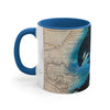Orca Whales Beige Vintage Map Diving Art Accent Coffee Mug 11Oz