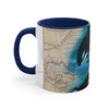 Orca Whales Beige Vintage Map Diving Art Accent Coffee Mug 11Oz