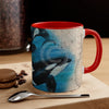 Orca Whales Beige Vintage Map Diving Art Accent Coffee Mug 11Oz