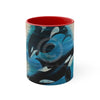 Orca Whales Beige Vintage Map Diving Art Accent Coffee Mug 11Oz Red /