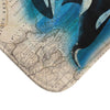 Orca Whales Beige Vintage Map Diving Art Bath Mat Home Decor