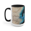 Orca Whales Beige Vintage Map Diving Art Two-Tone Coffee Mugs 15Oz / Black Mug