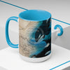 Orca Whales Beige Vintage Map Diving Art Two-Tone Coffee Mugs 15Oz Mug