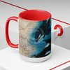 Orca Whales Beige Vintage Map Diving Art Two-Tone Coffee Mugs 15Oz Mug