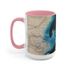 Orca Whales Beige Vintage Map Diving Art Two-Tone Coffee Mugs 15Oz / Pink Mug