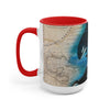 Orca Whales Beige Vintage Map Diving Art Two-Tone Coffee Mugs 15Oz / Red Mug