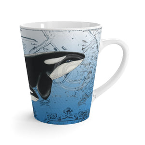 Orca Whales Blue Vintage Latte Mug 12Oz Mug