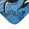 Orca Whales Blue Vintage Map Bath Mat Home Decor