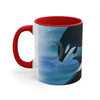 Orca Whales Diving Art Accent Coffee Mug 11Oz