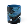 Orca Whales Diving Art Accent Coffee Mug 11Oz