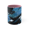 Orca Whales Diving Art Accent Coffee Mug 11Oz Pink /