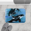 Orca Whales Diving Art Bath Mat Home Decor