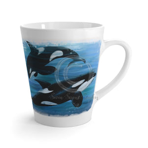 Orca Whales Diving Art Latte Mug 12Oz Mug