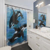 Orca Whales Diving Art Shower Curtain Home Decor