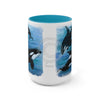 Orca Whales Diving Art Two-Tone Coffee Mugs 15Oz Mug