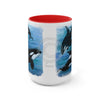 Orca Whales Diving Art Two-Tone Coffee Mugs 15Oz Mug