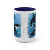 Orca Whales Diving Art Two-Tone Coffee Mugs 15Oz Mug