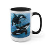 Orca Whales Diving Art Two-Tone Coffee Mugs 15Oz Mug