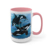 Orca Whales Diving Art Two-Tone Coffee Mugs 15Oz Mug