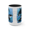 Orca Whales Diving Art Two-Tone Coffee Mugs 15Oz Mug