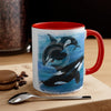 Orca Whales Diving Ii Art Accent Coffee Mug 11Oz