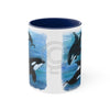 Orca Whales Diving Ii Art Accent Coffee Mug 11Oz Navy /