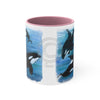 Orca Whales Diving Ii Art Accent Coffee Mug 11Oz Pink /