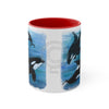 Orca Whales Diving Ii Art Accent Coffee Mug 11Oz Red /