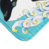 Orca Whales Family Teal Chic Bath Mat Home Decor