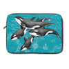 Orca Whales Family Teal Laptop Sleeve 13