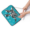 Orca Whales Family Teal Laptop Sleeve