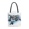 Orca Whales Family Watercolor Tote Bag Bags