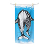 Orca Whales Love Doodle Ink Blue Watercolor Art Polycotton Towel Bath 30X60 Home Decor