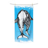 Orca Whales Love Doodle Ink Blue Watercolor Art Polycotton Towel Beach 36X72 Home Decor