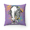 Orca Whales Love Splash Purple Square Pillow Home Decor