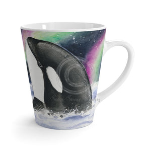 Orca Whales Northern Lights Watercolor Latte Mug 12Oz Mug