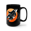 Orca Whales Red Sun Black Mug 15Oz