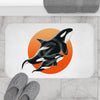 Orca Whales Red Sun Ink Bath Mat Home Decor