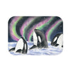 Orca Whales Snooping Northern Lights Watercolor Art Bath Mat 24 × 17 Home Decor