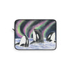 Orca Whales Snooping Northern Lights Watercolor Laptop Sleeve 12