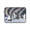 Orca Whales Snooping Northern Lights Watercolor Laptop Sleeve 13