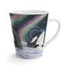 Orca Whales Snooping Northern Lights Watercolor Latte Mug 12Oz Mug
