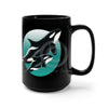 Orca Whales Teal Sun Black Mug 15Oz