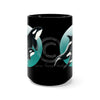 Orca Whales Teal Sun Black Mug 15Oz