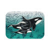 Orca Whales Teal Vintage Map Bath Mat 24 × 17 Home Decor