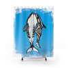 Orca Whales Tribal Ink Blue Shower Curtain 71X74 Home Decor
